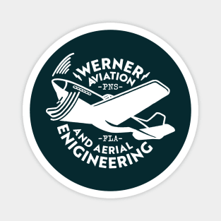 Werner Aviation (White on Dark Blue) Magnet